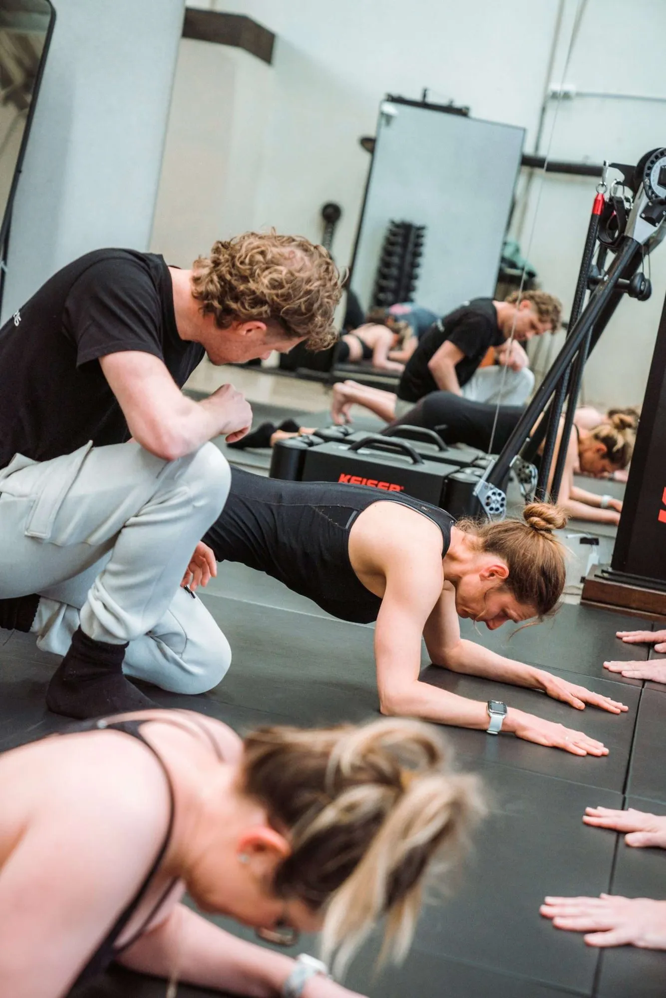 Clients training on the studio floor